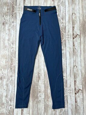Echt Luxe Form Scrunch Leggings Navy Blue sz XS Women’s Zip Adjust Wasit 7/8